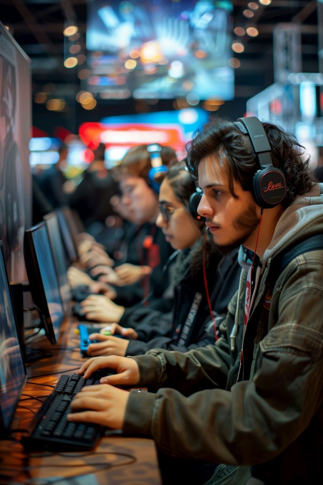 Intense focus at gaming event